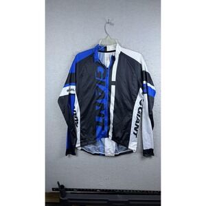 Giant Ride Giant Bike Cycling Jersey Long‎ Sleeve Zip Mens XL XXL Black Blue